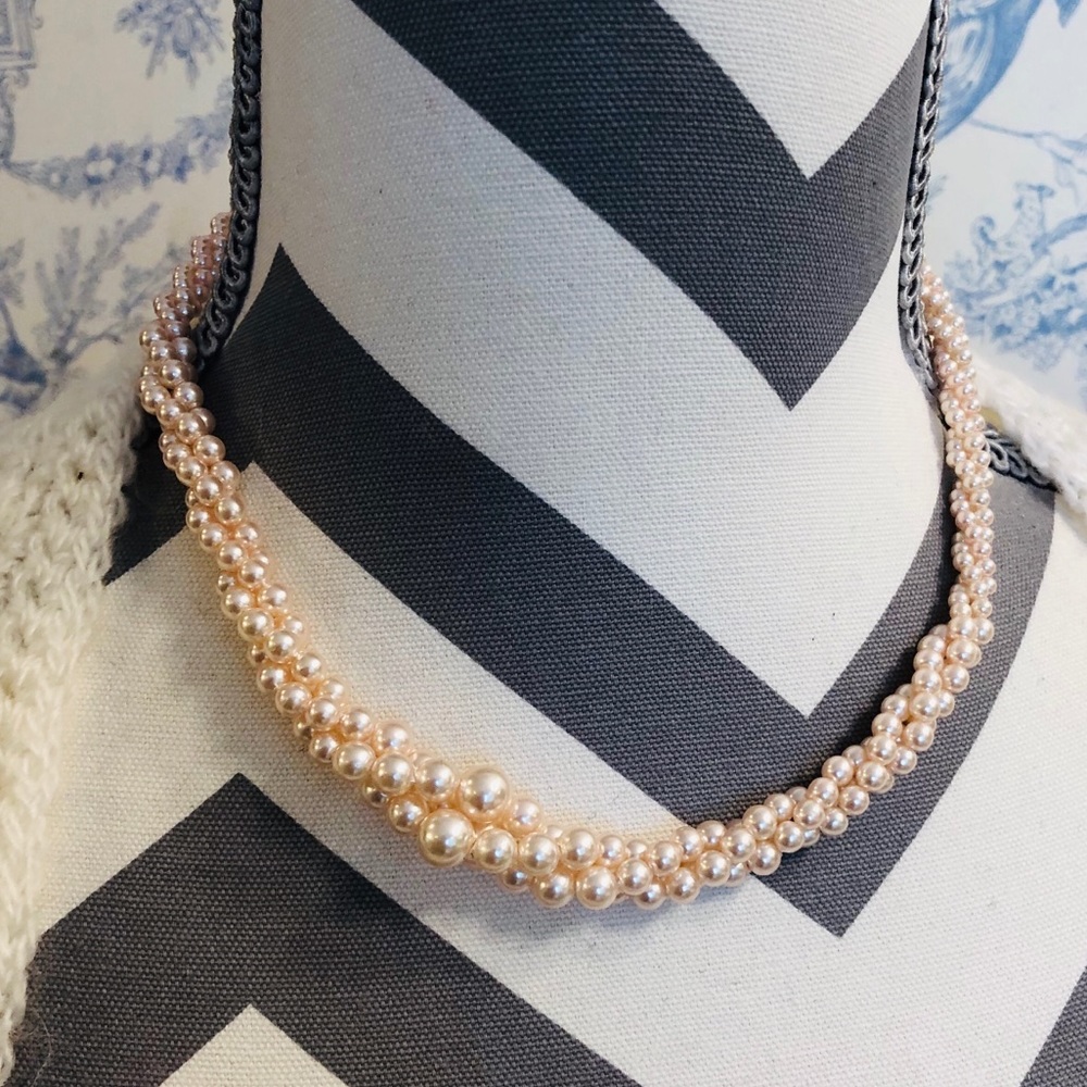 Faux Pearl Triple Strand Necklace